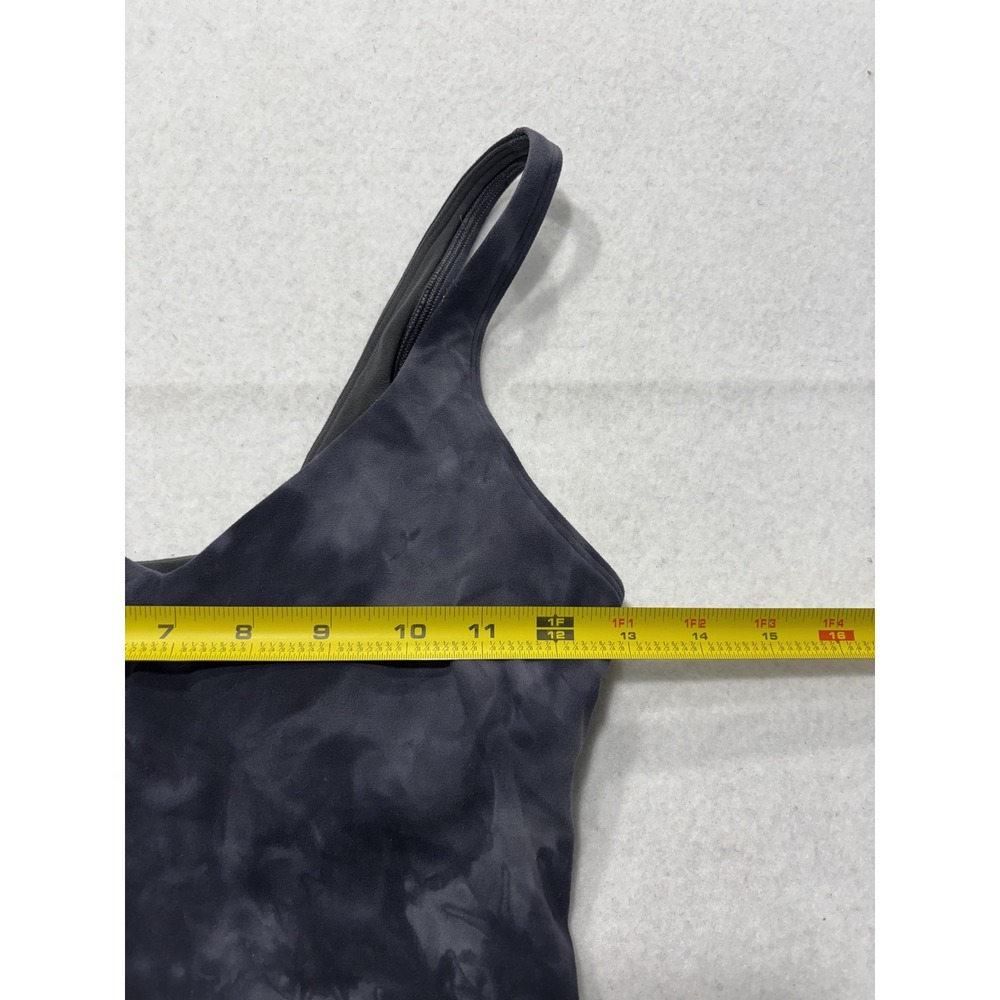 Lululemon Sports Bra Womens 6 Gray Tie Dye Longline V Neck Yoga Athletic Top - Picture 10 of 10